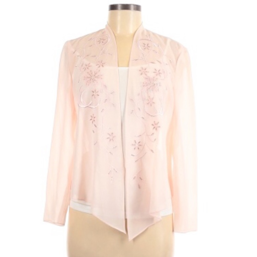 Coldwater Creek pink Embroidered jacket sz 8P